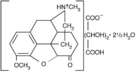 This is an image of the structural formula for hydrocodone bitartrate.