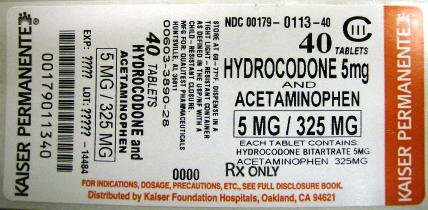 Hydrocodone/Apap 5mg/325mg - Package Size 40