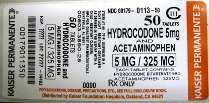 Hydrocodone/Apap 5mg/325mg - Package Size 50