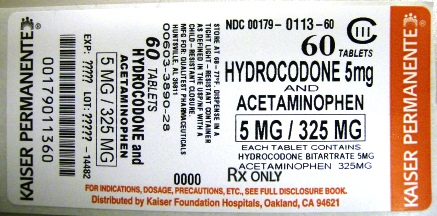 Hydrocodone/Apap 5mg/325mg - Package Size 60