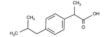 This is an image of the structural formula for ibuprofen.