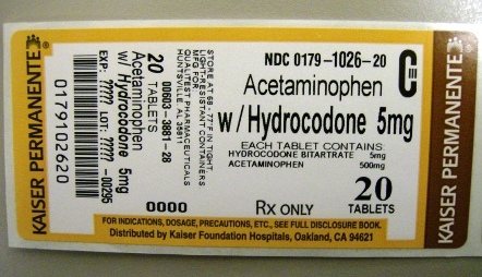 Hydrocodone/Apap 5mg/500mg - Package Size 20