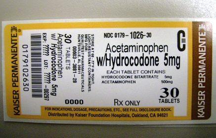 Hydrocodone/Apap 5mg/500mg - Package Size 30
