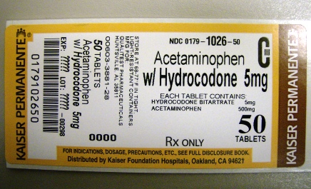 Hydrocodone/Apap 5mg/500mg - Package Size 50