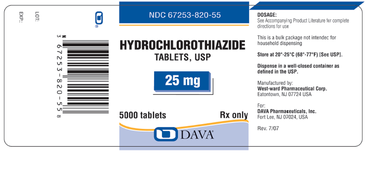 Hydrochlorothiazide Tablets, USP 25 mg label