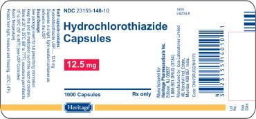 Hydrochlorothiazide Capsules 12.5 mg 1000 Capsules