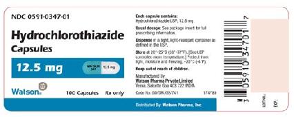 Hydrochlorothiazide Capsules 12.5 mg
NDC 0591-0347-01
100 Capsules