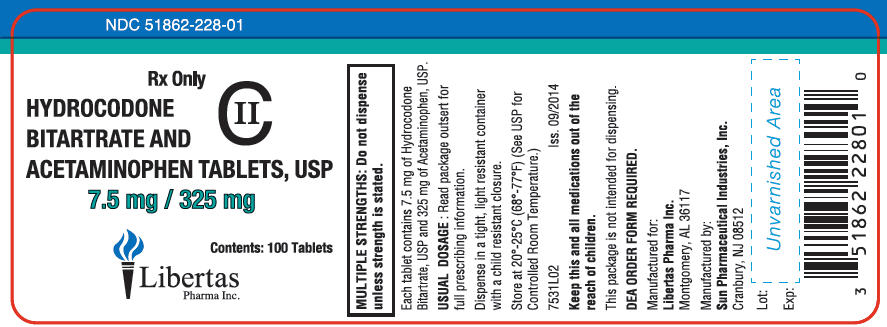 PRINCIPAL DISPLAY PANEL - 7.5 mg / 325 mg Tablet Bottle Label