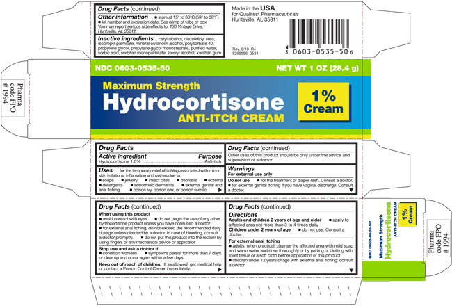 This is an image of the carton for Maximum Strength Hydrocortisone 1% Cream.