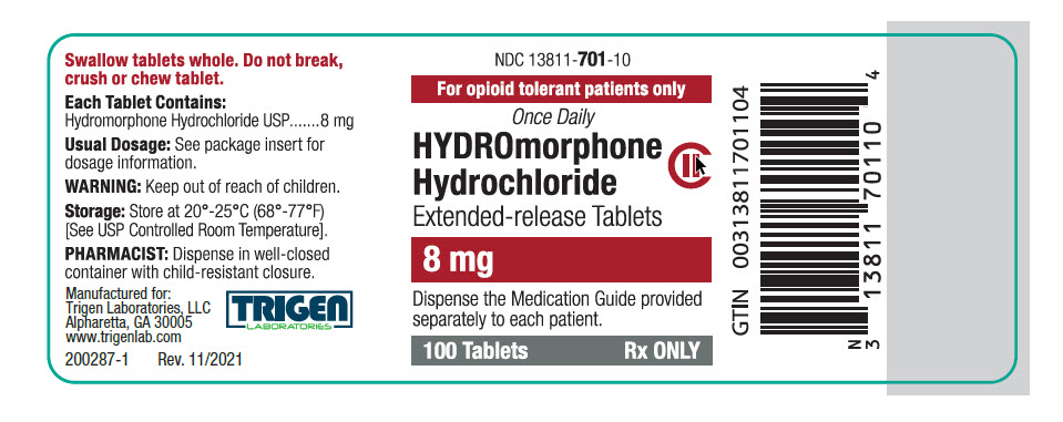 Hydromorphone 8 mg 100ct BL Rev. 11/2021