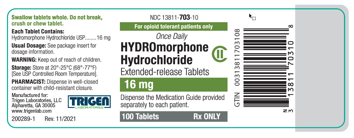 Hydromorphone 16 mg 100ct BL Rev. 11/2021
