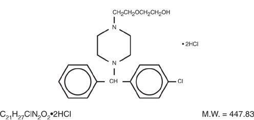 This is an image of the structural formula for hydroxyzine.