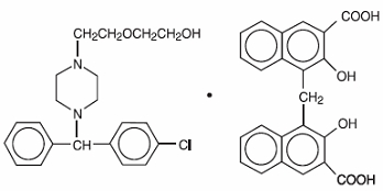 Hydroxyzine Pamoate Structural Formula.