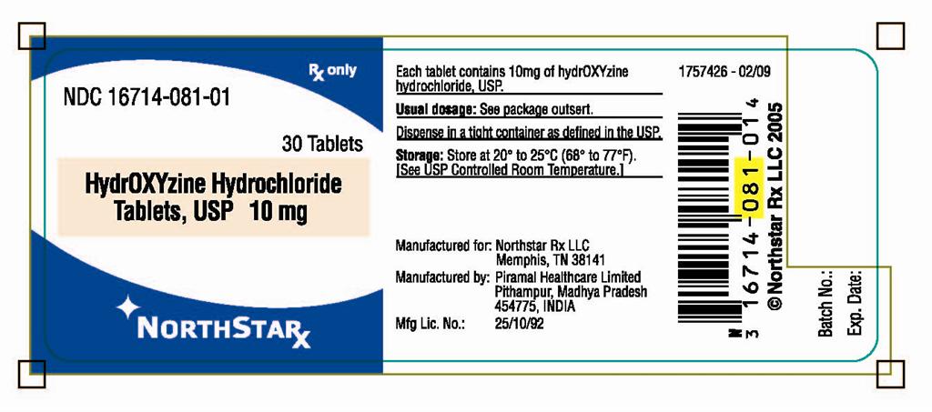 Principal Display Panel-HydrOXYzine Hydrochloride 10mg-30's pack