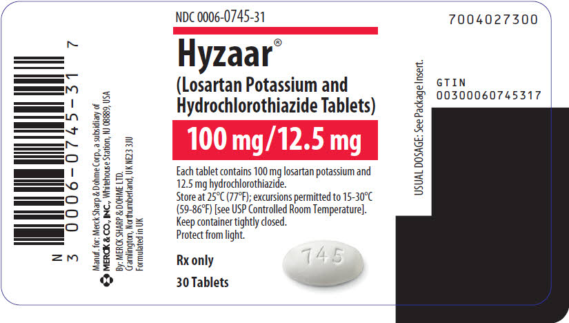PRINCIPAL DISPLAY PANEL - 100 mg/12.5 mg Tablet Bottle Label