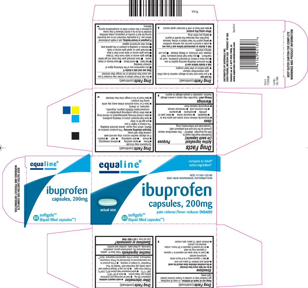 Equaline Supervalu Ibuprofen 200 mg 80 count