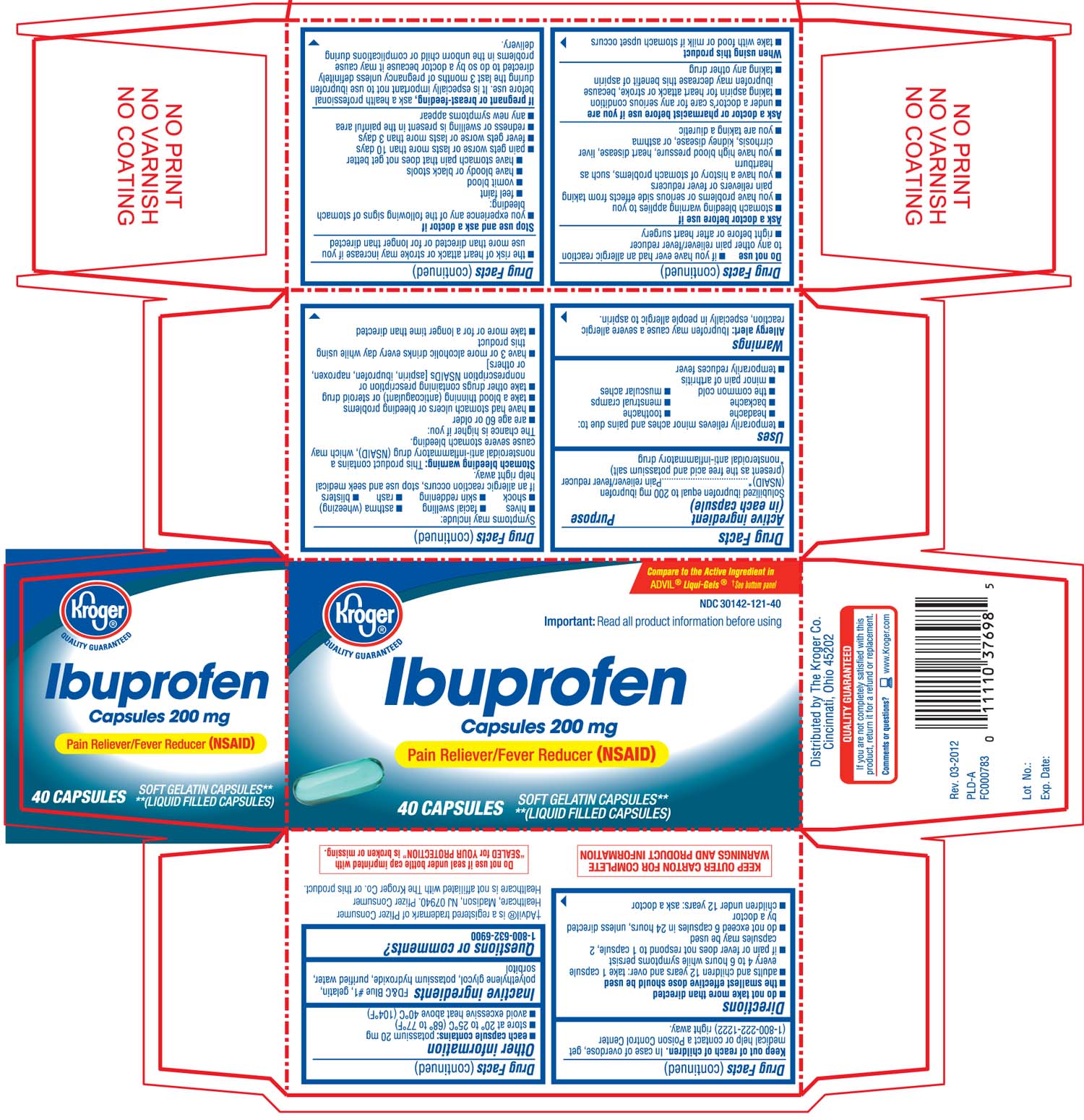 kroger ibuprofen capsules 40 count