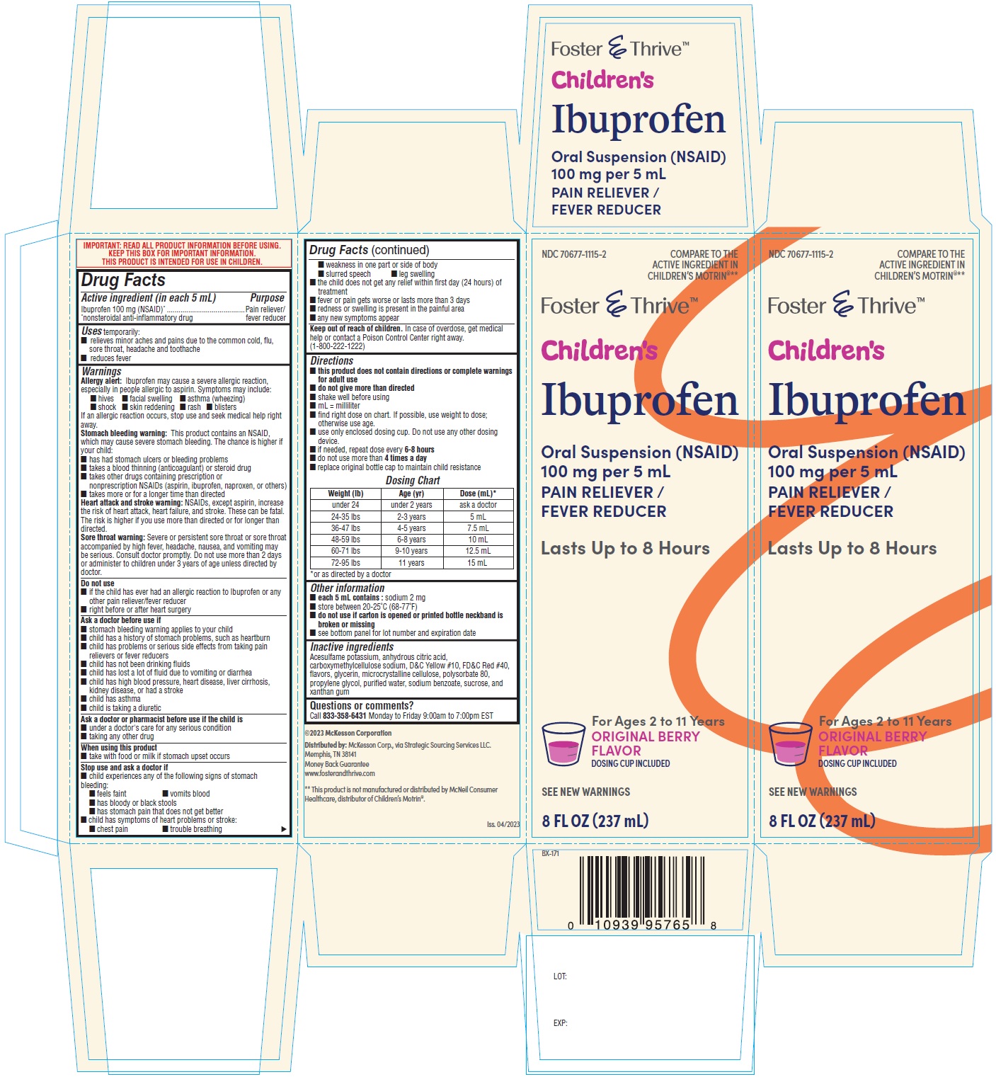 Ibuprofen oral suspension berry original flavor container carton
