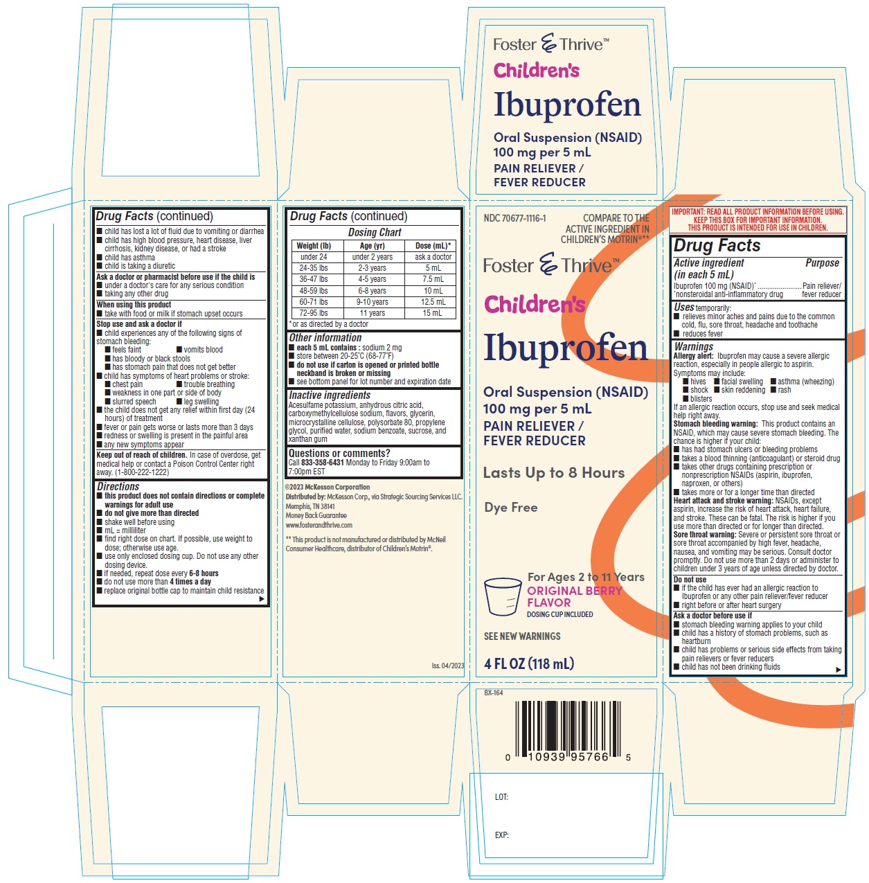 Ibuprofen oral suspension original berry flavor container carton