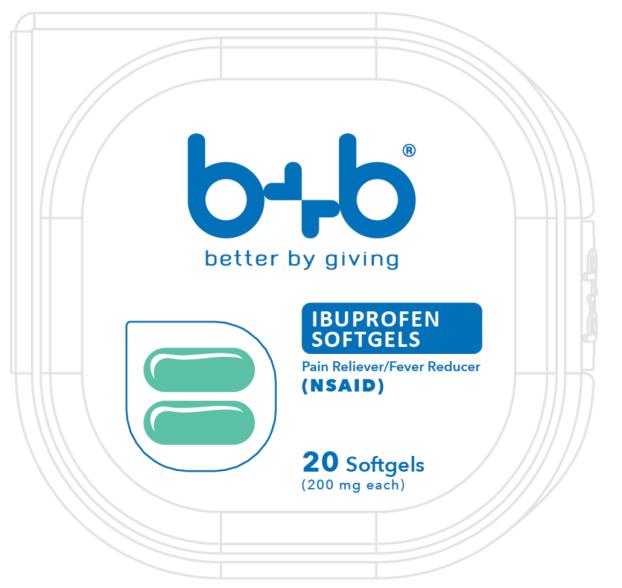 PRINCIPAL DISPLAY PANEL
b+b
better by giving
IBUPROFEN
SOFTGELS
20 Softgels
(200 mg each)
