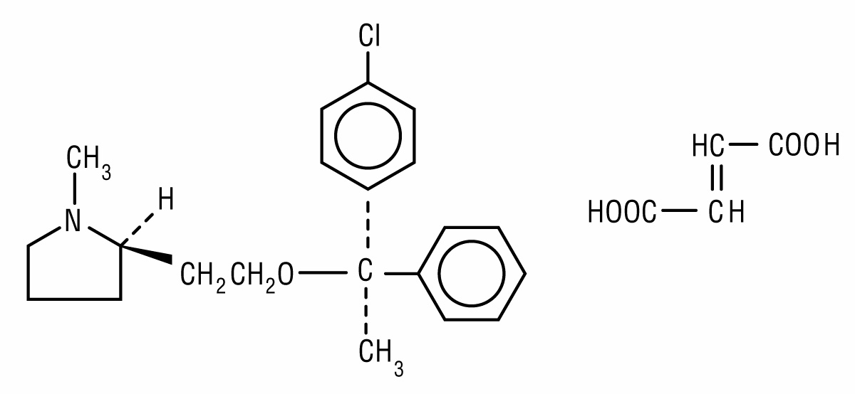 chemical structure for clemastine fumarate