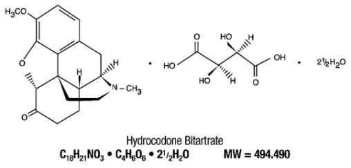 Chemical Structure- Hydrocodone Bitartrate