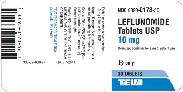 Leflunomide Tablets USP 10 mg, 30s Label