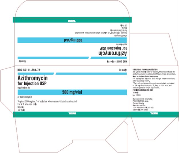 Azithromycin for Injection USP 500 mg/vial, 10 Vial Carton, Part 1 of 2