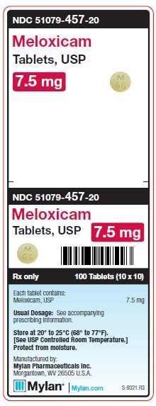 Meloxicam 7.5 mg Tablet Unit Carton Label