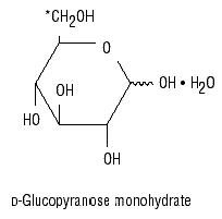 D-Glucopyranose monohydrate structual formula