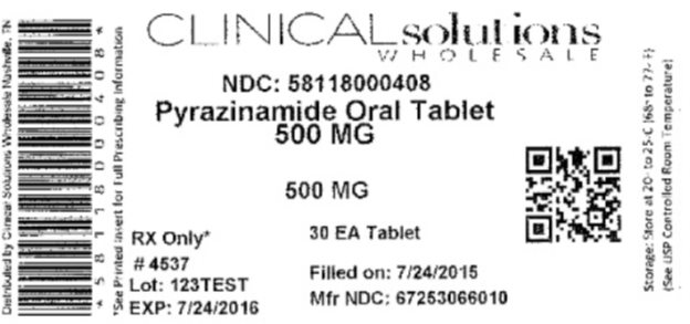 Pyrazinamide Oral Tablet 500 MG 30 count blister card