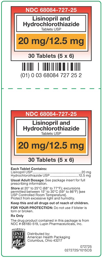 20 mg/12.5 mg Lisinopril and Hydrochlorothiazide Carton
