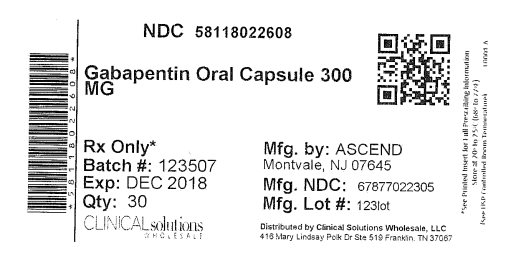 Gabapentin 300mg capsule 30 count blister card