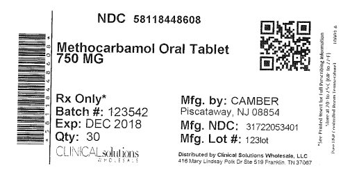 Methocarbamol 750mg tablet 30 count blister card