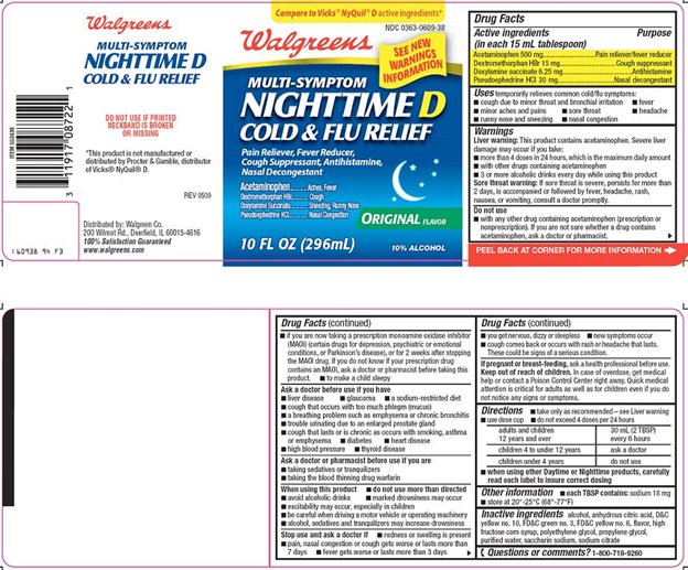Nighttime D Cold and Flu Relief Label