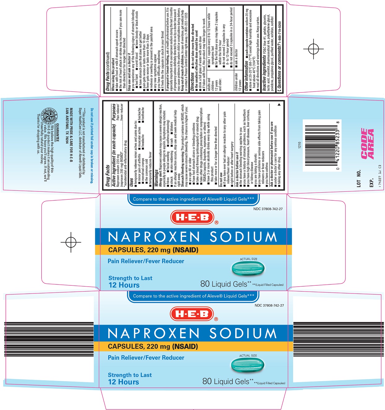 Naproxen Sodium Capsules, 220 mg (NSAID) Carton Image