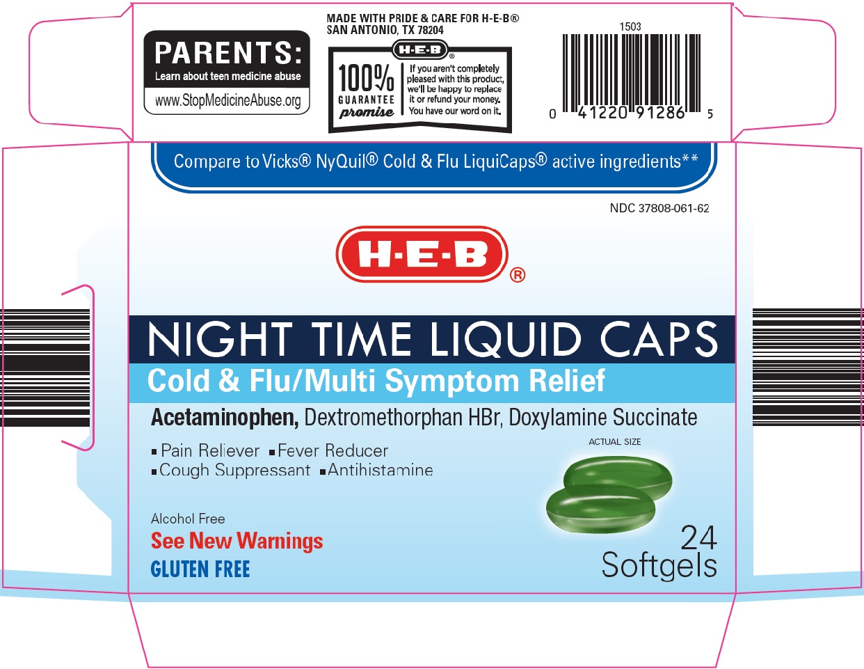 HEB Night Time Cold & Flu image 1