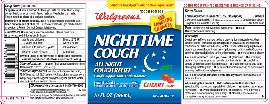 Nighttime Cough Label