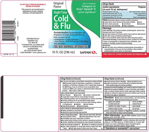 Night Time Cold and Flu Label