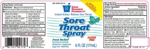 Sore Throat Spray Label