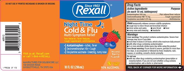 Night Time Cold & Flu Label Image 1