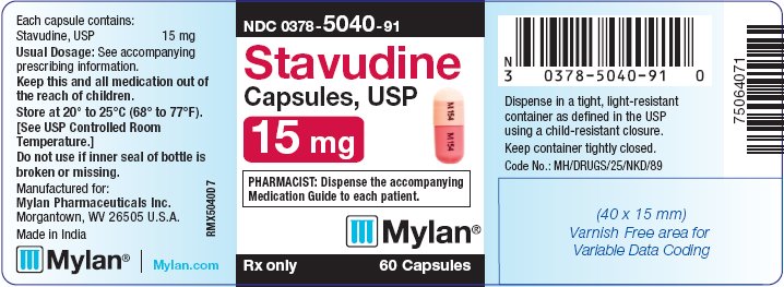 Stavudine Capsules 15 mg Bottle Label