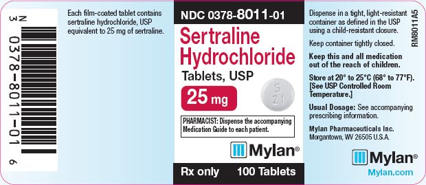 Sertraline Hydrochloride Tablets, USP 25 mg Bottle Label