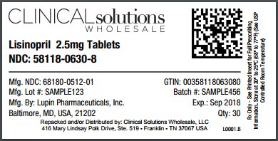 Lisinopril 2.5mg tablet 30 count blister card