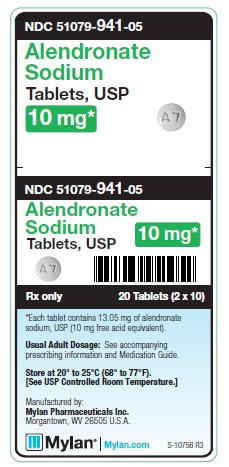 Alendronate Sodium 10 mg Tablets Unit Carton Label
