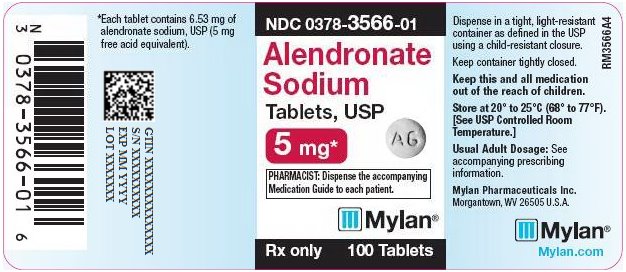 Alendronate Sodium Tablets 5 mg Bottle Label