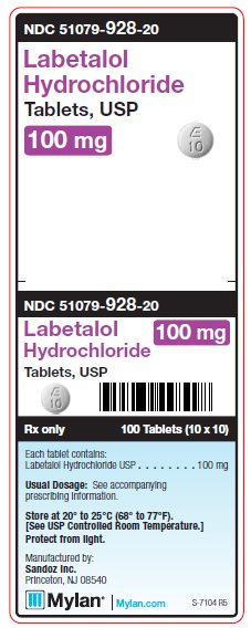 Labetalol HCl 100 mg Tablets Unit Carton Label