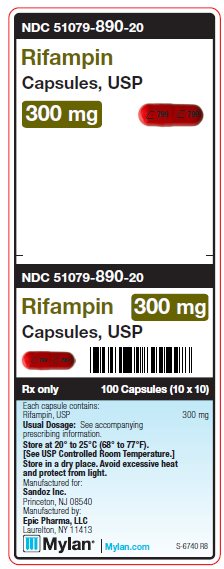 Rifampin 300 mg Capsules Unit Carton Label