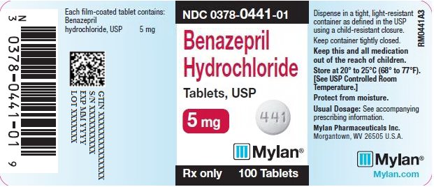 Benazepril Hydrochloride Tablets 5 mg Bottle Label