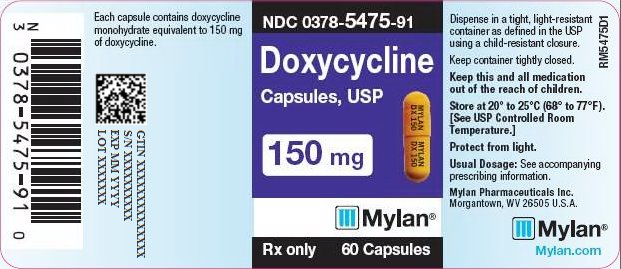 Doxycycline Capsules 150 mg Bottle Label